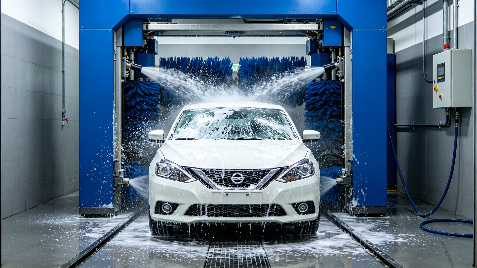Gantry brush car wash